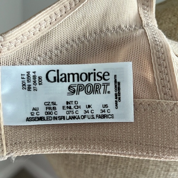 NWOT Glamorise Sport Bra Wireless 34C - Picture 3 of 7